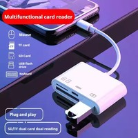 Venta al por mayor USB C Hub conector 3 en 1 lector de tarjetas de memoria 3 ranuras SD TF PD OTG adaptador para iPhone iPad Trail juego dispositivos Android