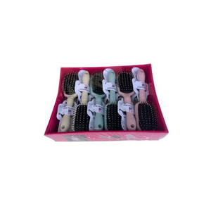 MNJ Hair Brush Set 12Pcs Pink Handle With Bristles For Daily Use - Product Image 1