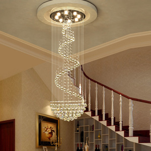 Very Long Hanging Staircase Pendant Lights Modern Spiral Sphere <b>Crystal</b> Drop <b>Chandelier</b> Light - Product Image 5