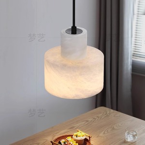 Chinese Style Minimalist Pendant <b>Light</b> Natural Marble Round E27 LED Chandelier For Hotel Restaurant Bedroom Entryway - Product Image 5