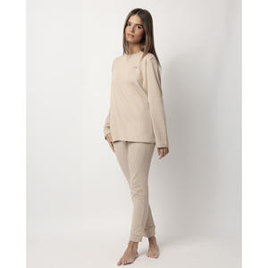 Admas ชุดนอนผู้หญิงผ้าสแปนเด็กซ์แขนใหญ่พิเศษระบายอากาศใส่อยู่บ้านเอวยางยืดและปิดด้วยเชือกรัด - Product Image 1