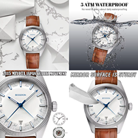 Nouvelle montre pour homme en acier inoxydable avec cadran blanc, design élégant, boîtier rond de 42 mm, bracelet en métal, aiguilles luxueuses, montre à quartz pour affaires et occasions décontractées