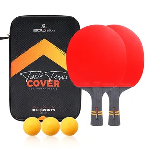 Boli New Design Ping Pong Paddle Qualidade Hard Bag Ténis De Mesa Portátil Conjunto Com 2 Raquetes 3 Bolas
