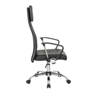 Appui-tête minimaliste en cuir synthétique noir Accoudoir Chaise de conférence pivotante Mobilier de bureau