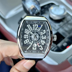 นาฬิกาข้อมือผู้ชายสุดหรู รุ่น Yachting Tonneau ปี 2026 ตัวเรือนสแตนเลส หน้าปัดสีน้ำเงิน ดีไซน์เข็มทิศ สายหนัง นาฬิกาสปอร์ต - Product Image 3