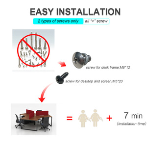 オフィス家具120度L字型ワークステーション3人用オフィステーブル - Product Image 6