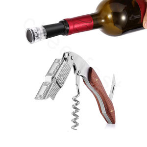 פרימיום עץ נירוסטה ידידותי לסביבה 3-in-1 פותחן יין עם קורקבורג וחתך רדיד עבור שרתים מקצועיים - Product Image 2