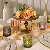 Porte-bougies votives transparents à rayures décoratives haut de gamme, fabriqués par un fabricant fiable, pour dîners romantiques