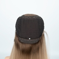 Perruque casher juive en cheveux humains européens, directement de l'usine, avec dentelle frontale, raie libre, base en peau, ombré blond, aspect naturel, en stock