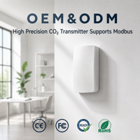 Sensor IAQ para Edificios Inteligentes, Transmisor de CO2 Modbus RS485, Montaje en Pared, Alta Estabilidad, Tecnología NDIR, Control Preciso de HVAC, Senseair