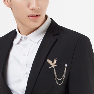 Promoção: Broche de Corrente Masculino com Design de Águia, Estilo Europeu e Americano, Acessório para Terno - Product Image 2