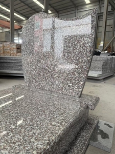 Надгробие из розового гранита G664 в румыно-польском стиле — одинарное/двойное - Product Image 3