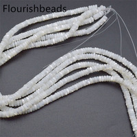 Fournitures de fabrication de bijoux 2x4mm 2x6mm Rondelle blanche Hesh MOP Shell perles en vrac pour la fabrication de colliers et de bracelets DIY