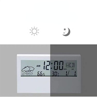 Écran numérique LCD Transparent température humidité Station météo Snooze Table réveil