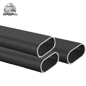 Supplier decorative black thin wall oval aluminum tube