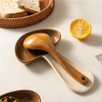 Support à cuillères en céramique fait main, motif champignon vintage, écologique, personnalisable avec logo, compatible lave-vaisselle/micro-ondes/four