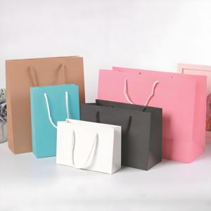Logo personalizzato stampato Bolsas de Papel Kraft-borse della spesa alla moda con manici hdpk busta di <span class=keywords><strong>carta</strong></span> saco de papel bolsa de p - Product Image 3