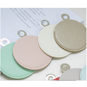 Yy נירוסטה כיס מראה unשבירה קומפקטית מיני מראה עגול נייד מיני עם כיסוי תיק עור פו - Product Image 5