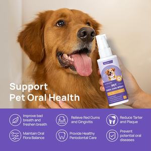 कुत्तों के लिए कस्टम सूत्र विरोधी भड़काऊ मौखिक देखभाल स्प्रे कुत्ते बिल्लियों लक्जरी सांस दंत चिकित्सा देखभाल स्प्रे बाथरूम के उपयोग के लिए - Product Image 3