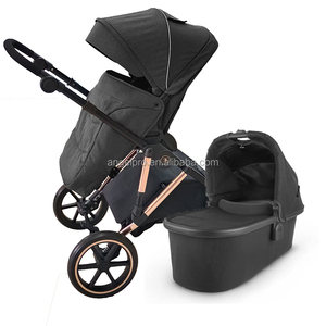 Système de voyage pliable 3-en-1 de luxe : poussette double légère avancée, <span class=keywords><strong>berceau</strong></span> de jogging pleine grandeur et siège auto - Product Image 4
