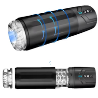 Masturbateur électrique portable automatique pour hommes, avec anneau vibrant rotatif, moule inversé invisible, en forme de coupe, jouet sexuel