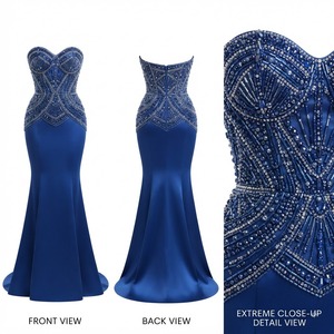 ชุดราตรีหรูหรา Sapphire Decadence Couture Gown ชุดออกงานสง่างาม ชุดราตรีงานเลี้ยงอย่างเป็นทางการ ชุดแฟชั่นดีไซเนอร์ - Product Image 2