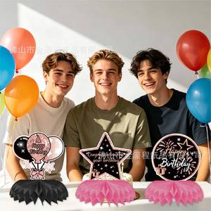 Decoraciones de Mesa para Cumpleaños, Centros de Mesa de Panal de Abeja, Rosa y Negro, Artículos para Fiestas de 20 Aniversario, Decoración de Escenarios, 20-40 Piezas de Lujo - Product Image 3