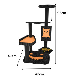 Cartone animato Halloween nero rosso <span class=keywords><strong>arancio</strong></span> E1 pannello di protezione ambientale in velluto di cotone <span class=keywords><strong>casa</strong></span> torre <span class=keywords><strong>dell</strong></span>'albero del gatto di Halloween - Product Image 6