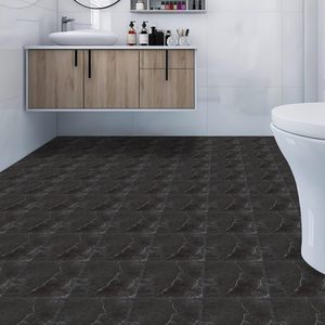 Carrelage de sol moderne en PVC auto-adhésif en marbre noir antidérapant imperméable et ignifuge pour cuisine salle de bain maison vente par correspondance - Product Image 3