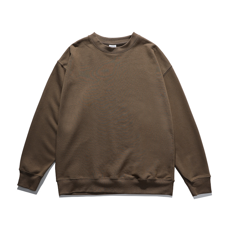 Caqui intenso [hombro caído grande 360g 80% algodón, corte holgado, tendencia]
