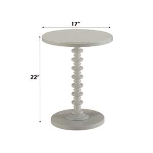 Mesa Auxiliar DB Acton con Acabado Blanco, Diseño Moderno con Pedestal, Muebles para Sala de Estar - Product Image 2