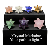 Hochwertiger Sieben-Chakra 8-Punkt Merkaba-Stern aus Naturstein für Meditation und spirituelles Wachstum im Angebot erhältlich