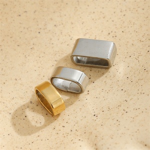 Yiwu Aceon <strong>Jewelry</strong> Stainless Steel DIY <strong>Jewelry</strong> Findings Rectangle Hole Narrow Wide Blank DIY Engrave Leather Rope Spacer Bead - Product Image 2