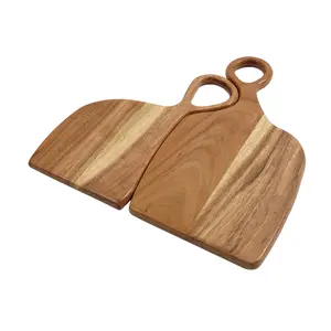 天然木肉放牧盘相思木情侣砧板，带情侣手柄木桨套装