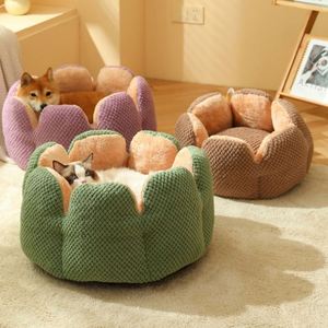 Round Flower-Shaped <b>Nest</b> Dog <b>Bed</b> for Large Dogs-Waterproof Elevated Pet <b>Bed</b> Coral Fleece Mat Soft Eco-Friendly Sleep Solution - Product Image 6