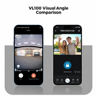 LNDU VL100 2K HD Videocamera Smart Deadbolt WiFi Vingerafdruk Deurslot met Tweeweg Audio Deurbel IP65 Keyless Entry