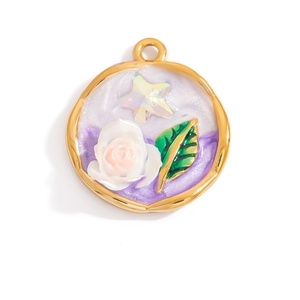 High-End 18k Gold Stainless Steel DIY Retro Jewelry <b>Accessories</b> for Women <b>Light</b> Luxury Fashion Pendants & Charms - Product Image 4