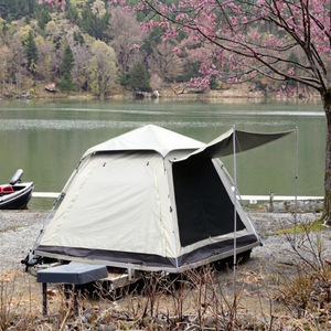 เต็นท์แคมป์ปิ้งกลางแจ้ง เต็นท์เดินป่าแบบพับได้ กันลม กันน้ำ เต็นท์โดมป๊อปอัพ หนึ่งห้องนอน สองชั้น ผ้าโพลีเอสเตอร์ 170T สำหรับ <span class=keywords><strong>3</strong></span>-4 คน - Product Image 5