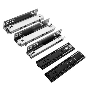 Riel deslizante de soporte inferior oculto de 200 mm con amortiguador de rebote de tres secciones para gabinetes de TV y mesitas de noche - Product Image 2