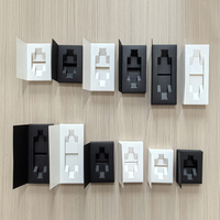 Boîte auto-érectrice vide en carton d'art avec poignée, recyclable, pour cosmétiques, parfums, huiles essentielles, estampage blanc/noir