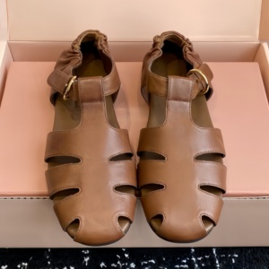 Sandalias de cuña planas transpirables sin cordones para mujer 2026, estilo coreano, cómodas para caminar al aire libre, elegantes y casuales MIUs - Product Image 4