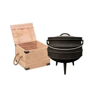 Olla grande de hierro fundido presazonado, olla de Camping, hervidor de fuego abierto - Product Image 5