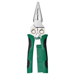 <span class=keywords><strong>Pince</strong></span> multifonctionnelle en acier 8-en-1 avec surface de mâchoire dentée à prise souple pour couper, dénuder les fils, mesurer et pincer - Product Image 1