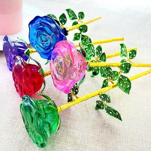 Multi-Color Crystal Rose with Stem - Romantic Valentine's Day Gift for Her, Wedding Decoration, Birthday Present, Handmade - Product Image 2