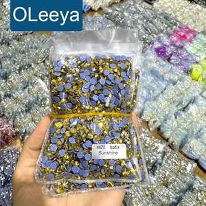 Strass en verre cristal de haute qualité OLeeya, colle allemande thermocollante, strass AB Hotfix en vrac pour la décoration de tissus et de vêtements - Product Image 1