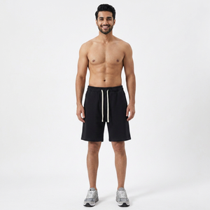 Short de jogging noir pour hommes Short décontracté en coton à cordon blanc Streetwear pour hommes Vêtements pour hommesExpédition DDP - Product Image 1