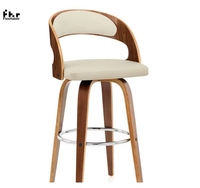 Wabi-sabiretro restaurant salle à manger en bois chaises de bar café comptoir avant dossier en bois tabouret de bar rembourré pour hôtels