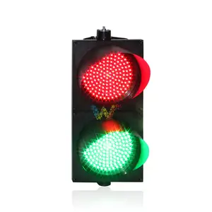 300mm PC led de advertencia rojo verde señal de tráfico de la luz de la lente