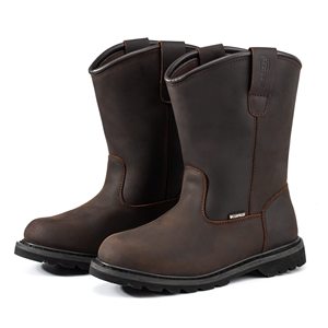 Chaussures de sécurité pour hommes en cuir Crazy Horse, anti-écrasement, anti-perforation, semelle en caoutchouc, chaussures de sécurité de haute qualité pour chantier - Product Image 6