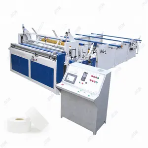 Máquina de embalagem de papel higiênico com rolo único, máquina de rebobinamento automática de papel higiênico, preço baixo